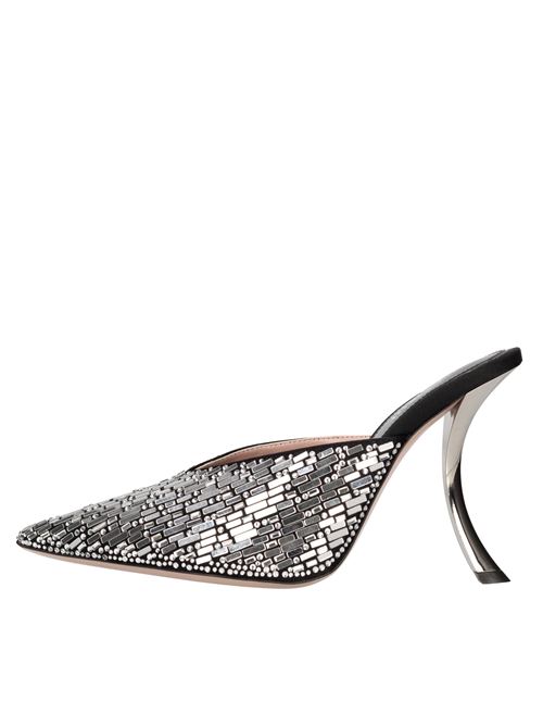 Mules Paris 105 in raso e strass GEDEBE | PARIS 105 SHARDARGENTO